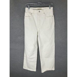 Madewell Jeans Womens Sz 28 White Perfect Vintage Wide Leg Crop Denim